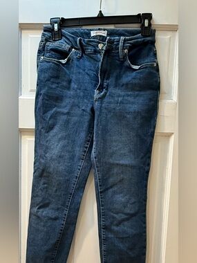 Good American Blue Denim Jeans with Gold Stitching